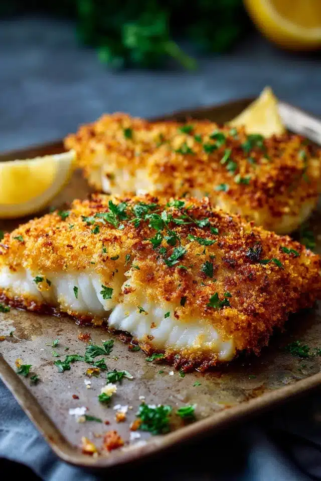 Crispy Parmesan Crusted Fish - Flavor Smile