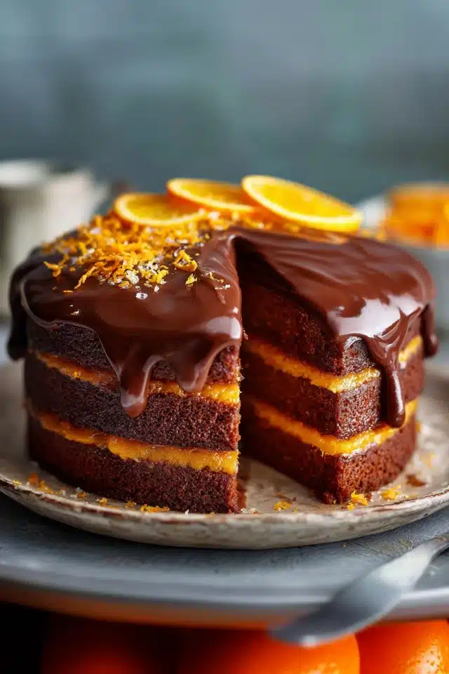 Chocolate Orange Layer Cake with Ganache - Flavor Smile