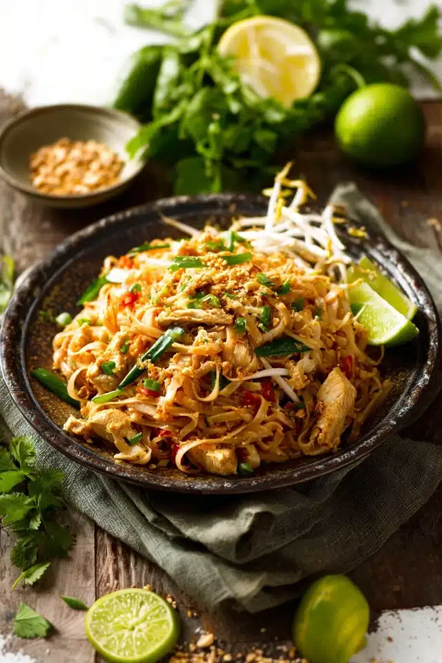 Authentic Chicken Pad Thai - Flavor Smile