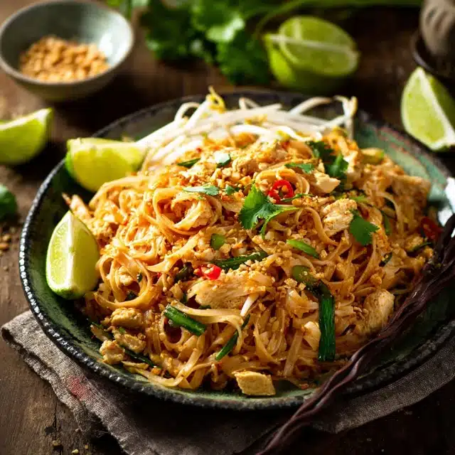 Authentic Chicken Pad Thai - Flavor Smile