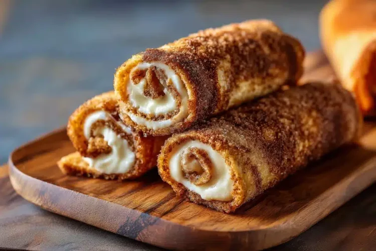 Crispy Keto Cinnamon Cream Cheese Roll Ups - Flavor Smile