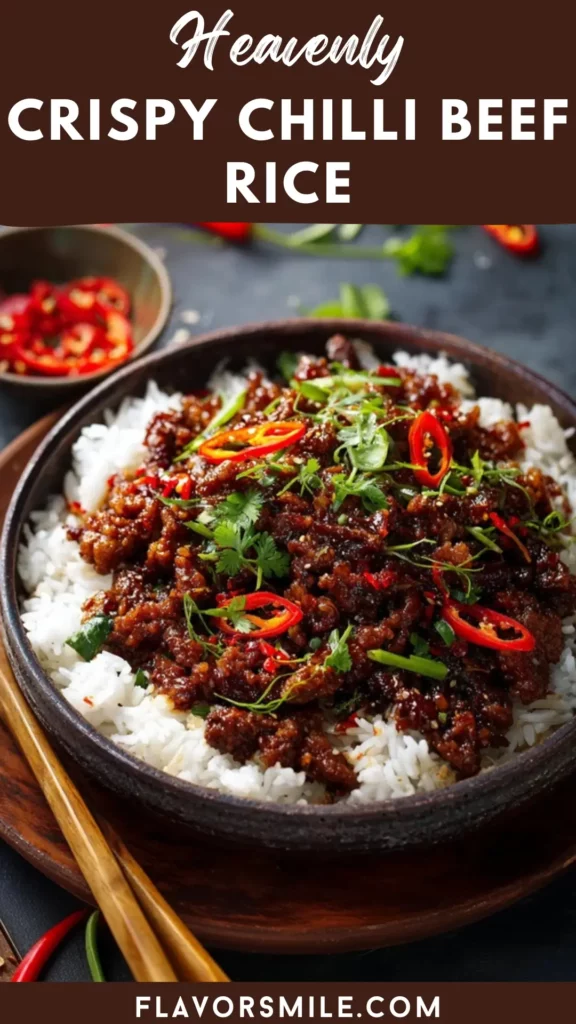 Beef Chilli Rice Crispy Chilli Beef Rice - Flavor Smile