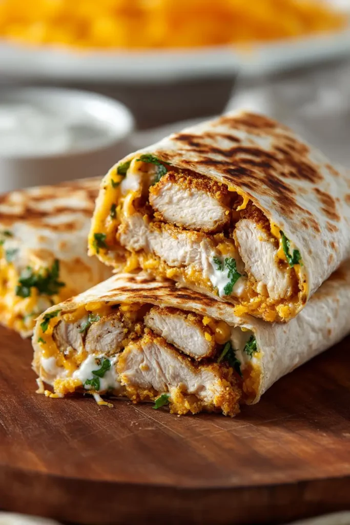 Loaded Cheddar Chicken Garlic Parmesan Wraps - Flavor Smile