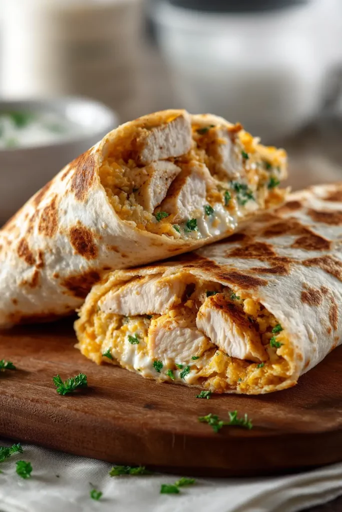 Loaded Cheddar Chicken Garlic Parmesan Wraps - Flavor Smile
